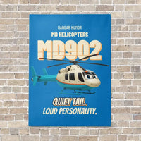 Thumbnail for MD Helicopters MD 902 Explorer - Quiet tail. Loud personality. vertical canvas print - no frame - turquoise background