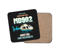 Thumbnail for MD Helicopters MD 902 Explorer - Quiet tail. Loud personality. design on black 1 piece coaster