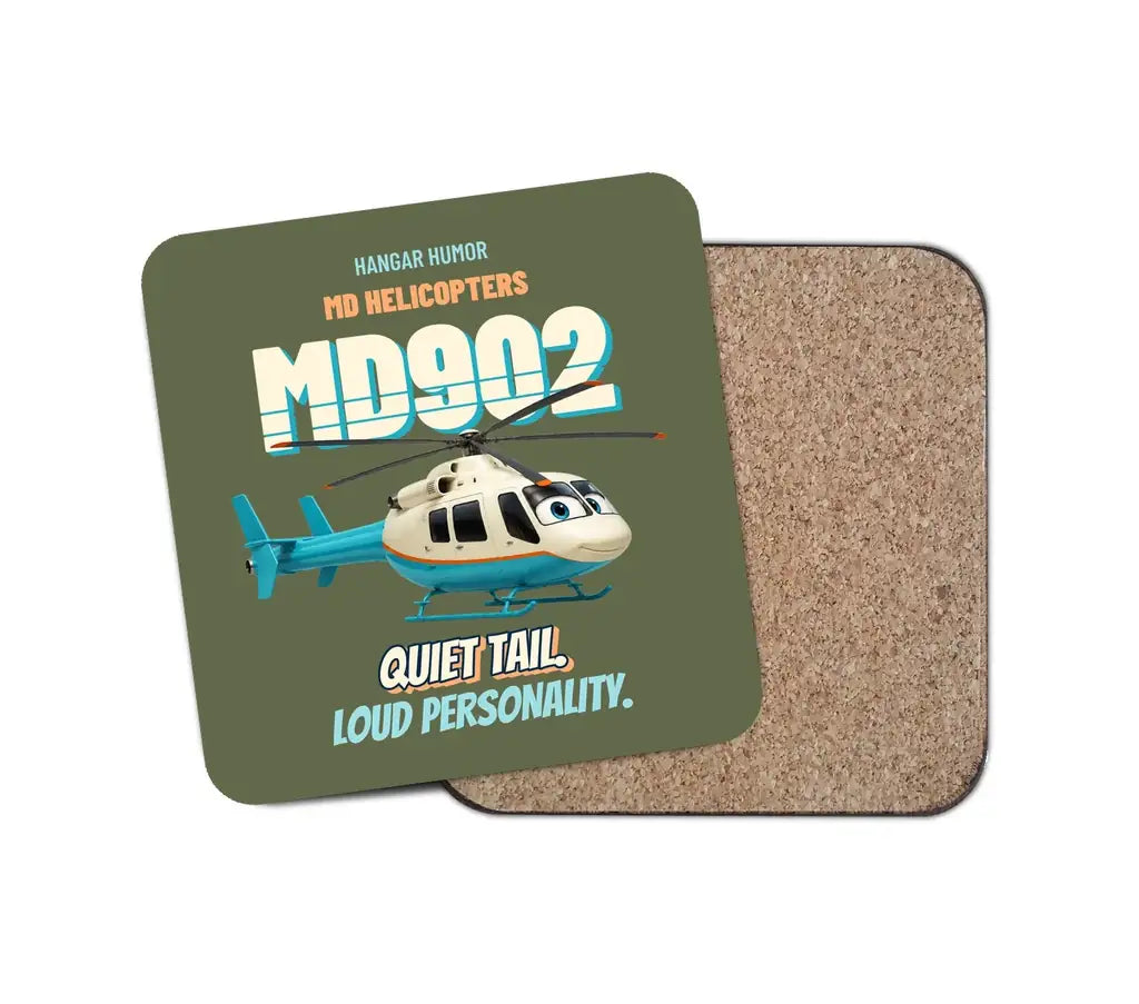 MD Helicopters MD 902 Explorer - Quiet tail. Loud personality. design on green army 1 piece coaster