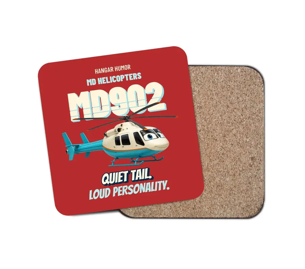 MD Helicopters MD 902 Explorer - Quiet tail. Loud personality. design on red 1 piece coaster