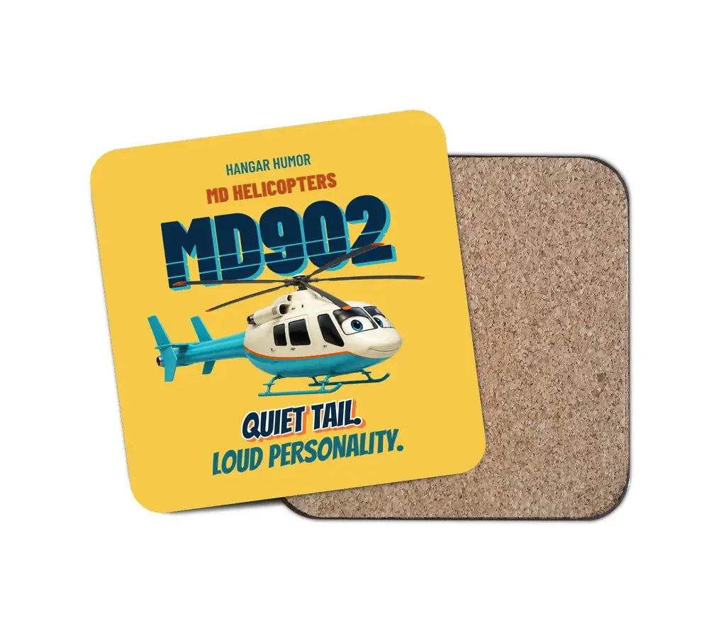 MD Helicopters MD 902 Explorer - Quiet tail. Loud personality. design on yellow 1 piece coaster