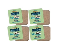 Thumbnail for MD Helicopters MD 902 Explorer - Quiet tail. Loud personality. design on light green 4 pieces set coaster