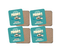 Thumbnail for MD Helicopters MD 902 Explorer - Quiet tail. Loud personality. design on turquoise 4 pieces set coaster