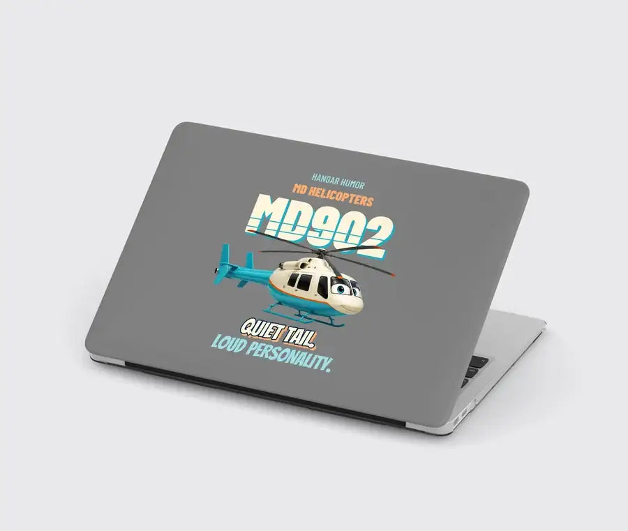 MD Helicopters MD 902 Explorer - Quiet tail. Loud personality. design on gray MacBook case