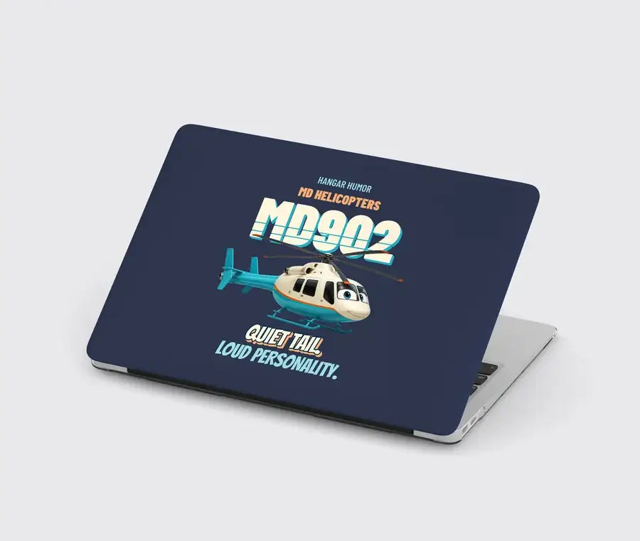MD Helicopters MD 902 Explorer - Quiet tail. Loud personality. design on navy blue MacBook case