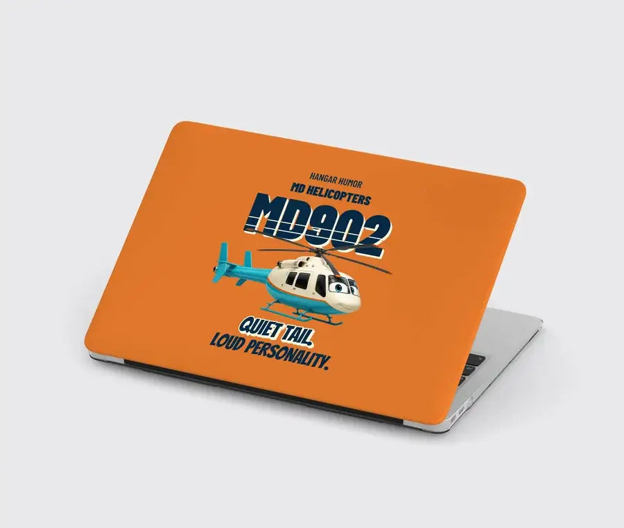 MD Helicopters MD 902 Explorer - Quiet tail. Loud personality. design on orange MacBook case