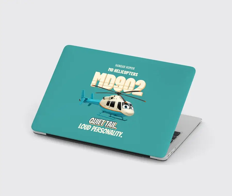 MD Helicopters MD 902 Explorer - Quiet tail. Loud personality. design on turquoise MacBook case