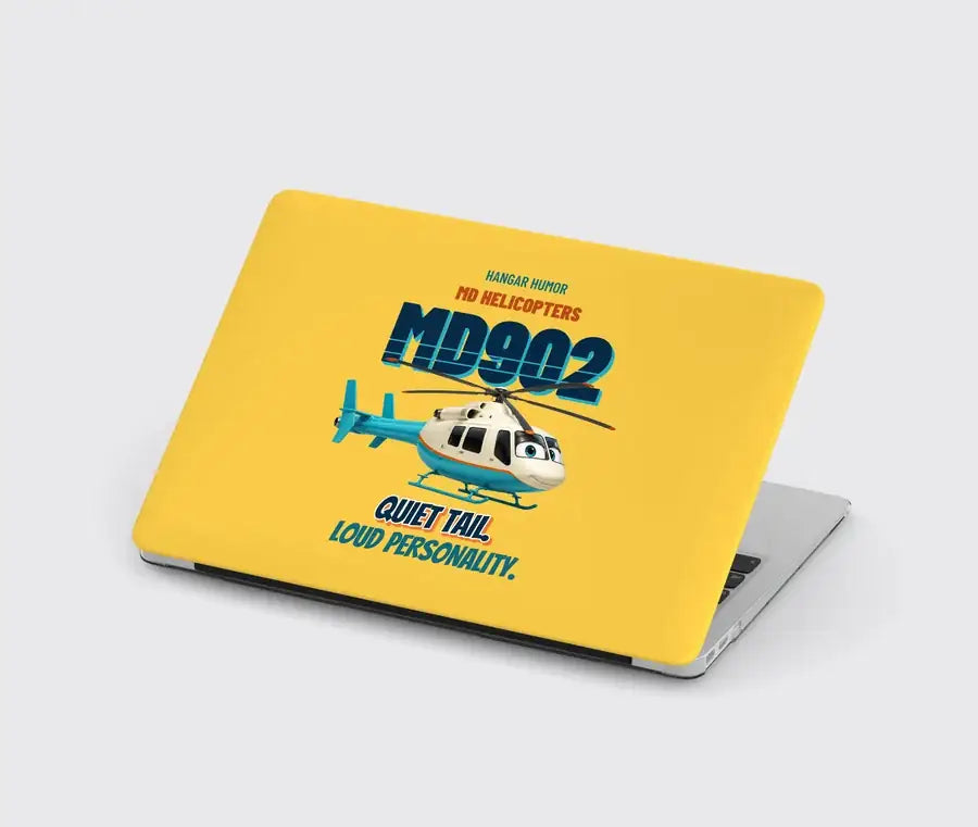 MD Helicopters MD 902 Explorer - Quiet tail. Loud personality. design on yellow MacBook case