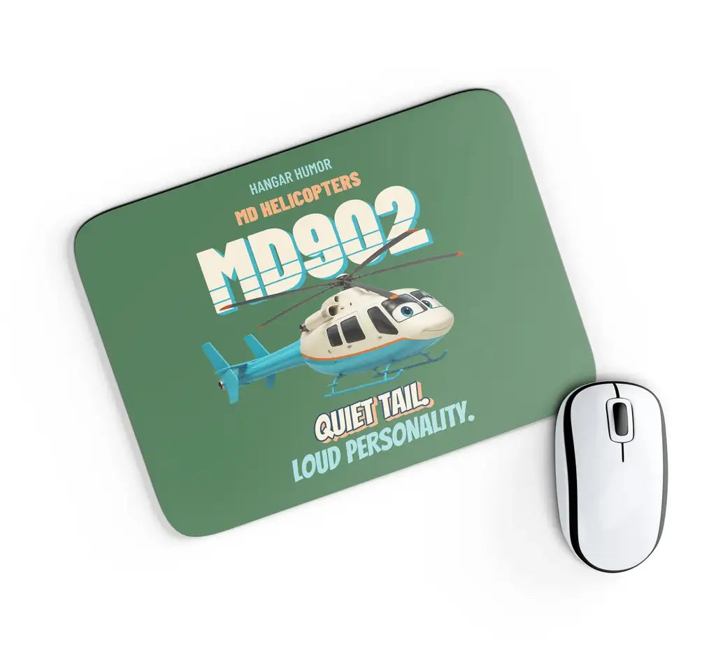 MD Helicopters MD 902 Explorer - Quiet tail. Loud personality. design on green rectangle mouse pad