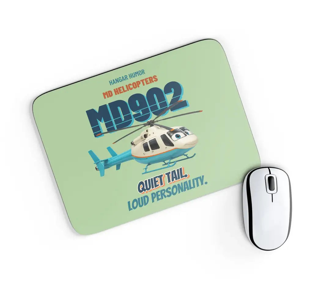 MD Helicopters MD 902 Explorer - Quiet tail. Loud personality. design on light green rectangle mouse pad