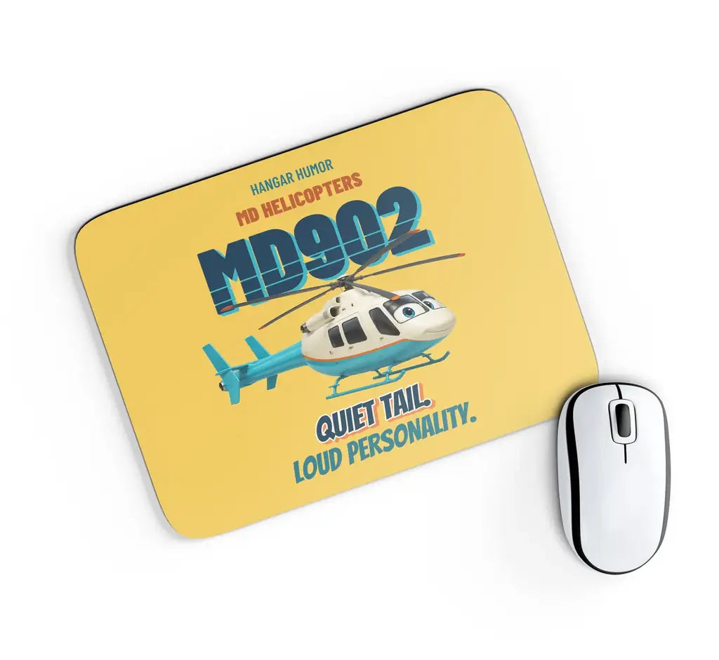 MD Helicopters MD 902 Explorer - Quiet tail. Loud personality. design on yellow rectangle mouse pad