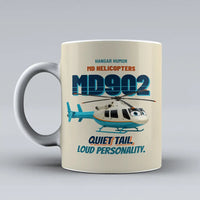 Thumbnail for MD Helicopters MD 902 Explorer - Quiet tail. Loud personality. design on beige ceramic mug