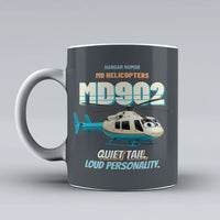 Thumbnail for MD Helicopters MD 902 Explorer - Quiet tail. Loud personality. design on gray ceramic mug