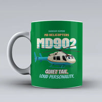 Thumbnail for MD Helicopters MD 902 Explorer - Quiet tail. Loud personality. design on green ceramic mug