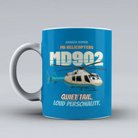 Thumbnail for MD Helicopters MD 902 Explorer - Quiet tail. Loud personality. design on turquoise ceramic mug