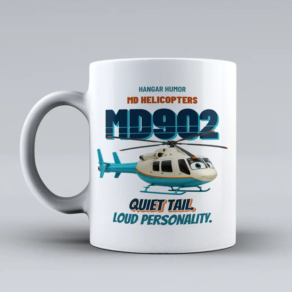 MD Helicopters MD 902 Explorer - Quiet tail. Loud personality. design on white ceramic mug