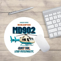 Thumbnail for MD Helicopters MD 902 Explorer - Quiet tail. Loud personality. design on white round mouse pad