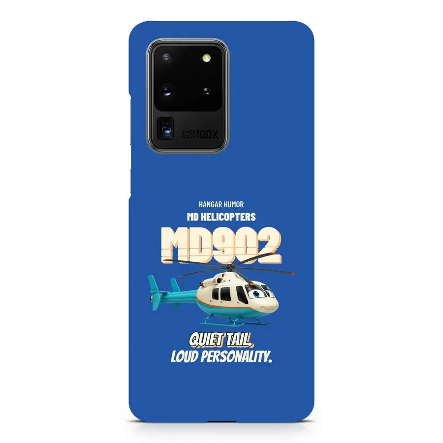 MD Helicopters MD 902 Explorer - Quiet tail. Loud personality. design on blue samsung case