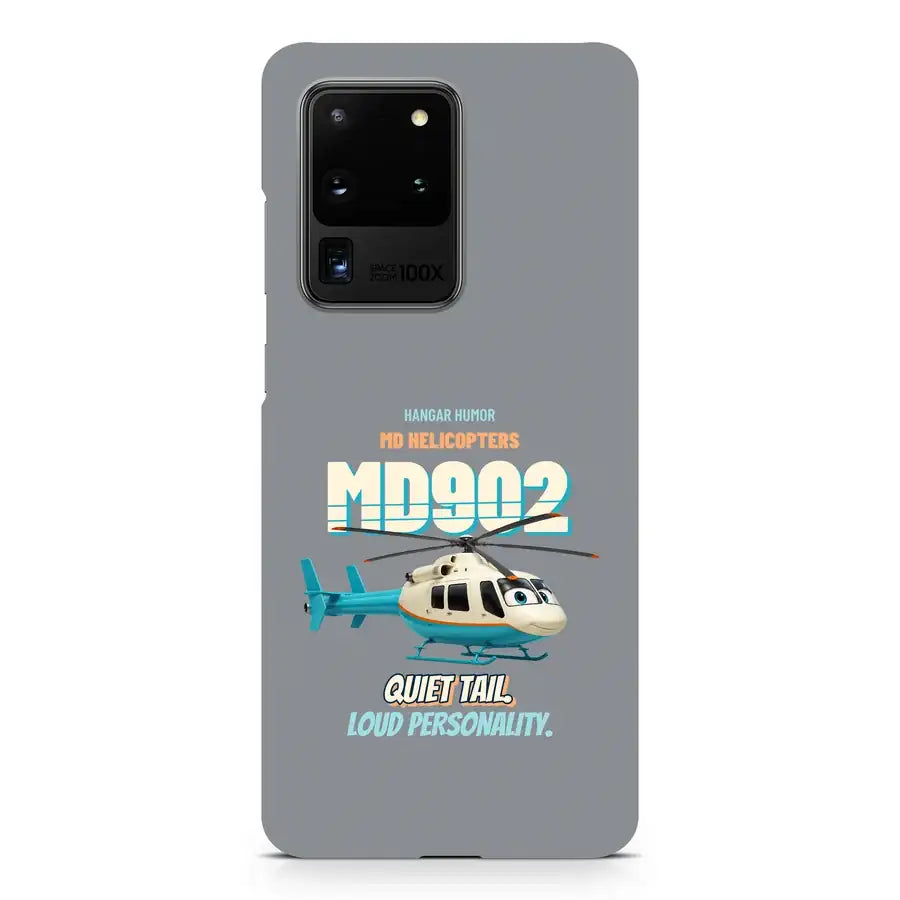 MD Helicopters MD 902 Explorer - Quiet tail. Loud personality. design on gray samsung case