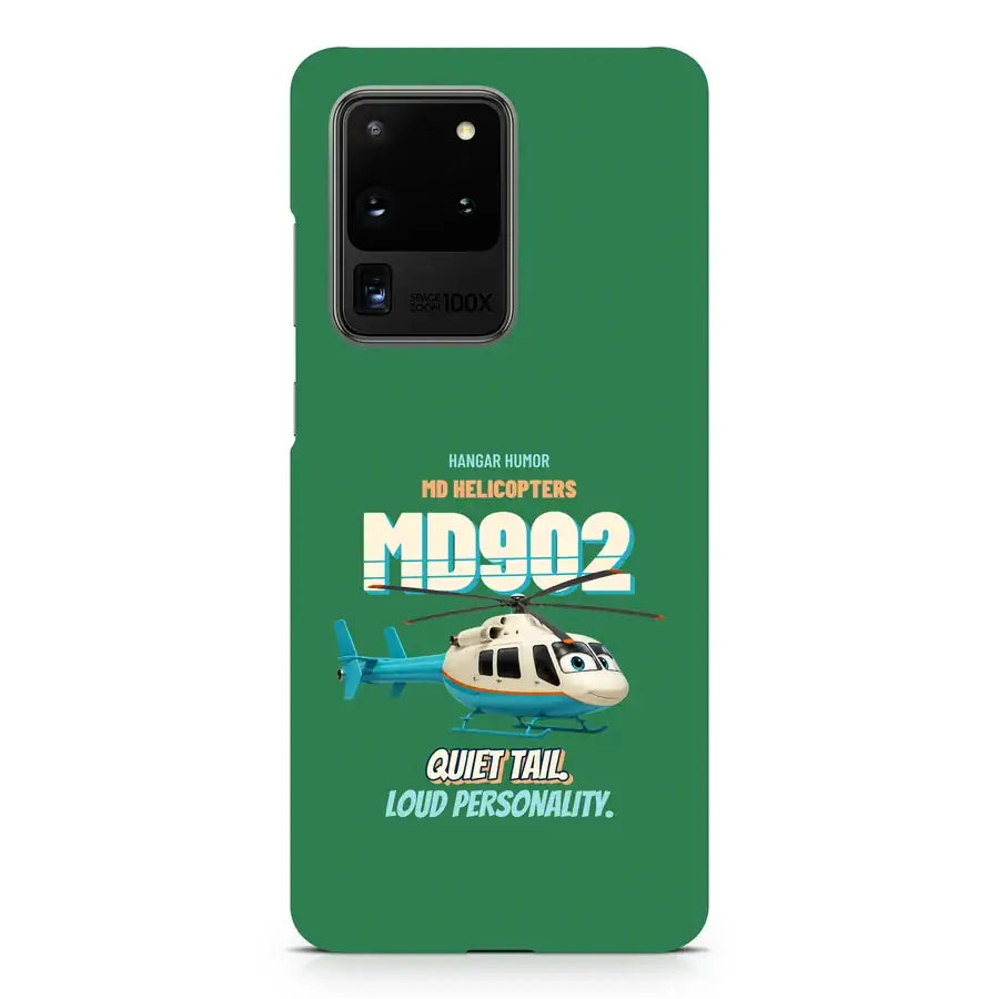 MD Helicopters MD 902 Explorer - Quiet tail. Loud personality. design on green samsung case