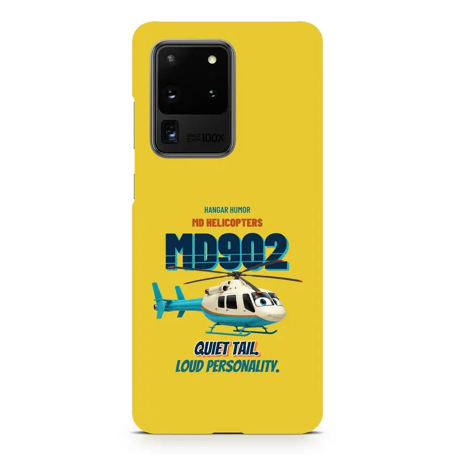 MD Helicopters MD 902 Explorer - Quiet tail. Loud personality. design on yellow samsung case