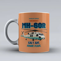 Thumbnail for Sikorsky MH-60R Seahawk - Salt air. Hawk flair. design on orange ceramic mug