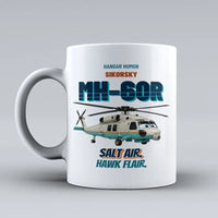 Thumbnail for Sikorsky MH-60R Seahawk - Salt air. Hawk flair. design on white ceramic mug