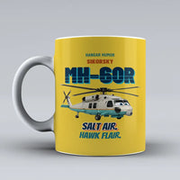 Thumbnail for Sikorsky MH-60R Seahawk - Salt air. Hawk flair. design on yellow ceramic mug