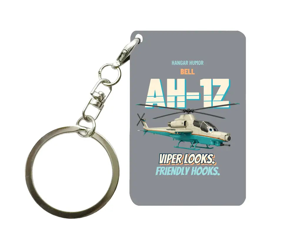 Bell AH-1Z Viper - Viper looks. Friendly hooks. design on gray key chain