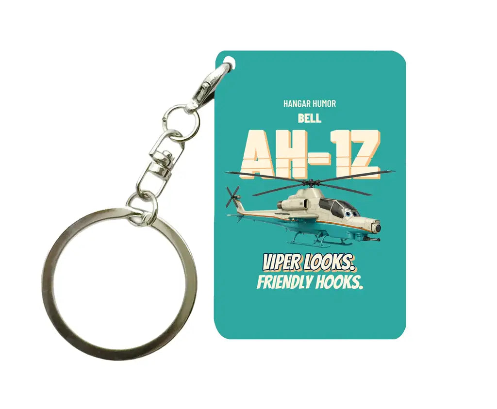 Bell AH-1Z Viper - Viper looks. Friendly hooks. design on turquoise key chain