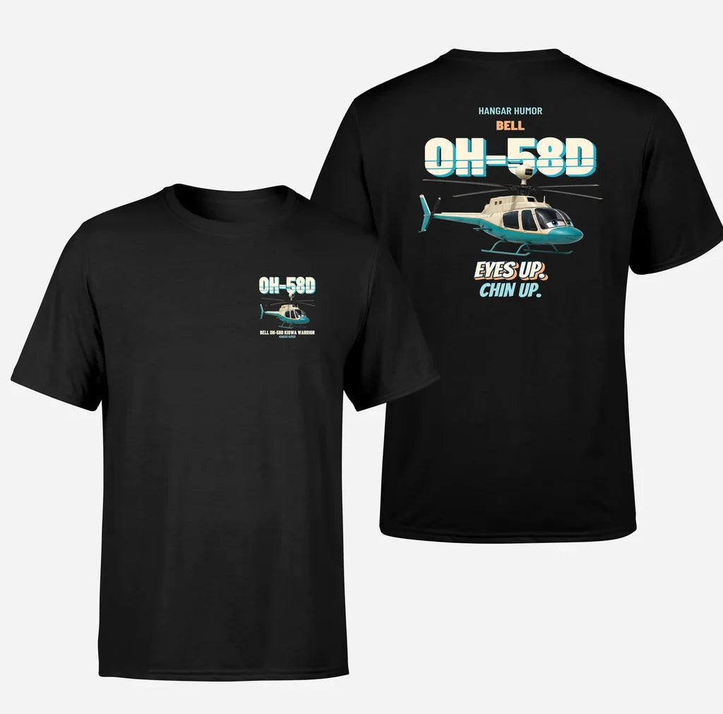 Bell OH-58D Kiowa Warrior - Eyes up. Chin up. - Double-Side T-Shirt design on black double side t shirt
