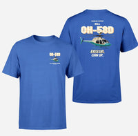 Thumbnail for Bell OH-58D Kiowa Warrior - Eyes up. Chin up. - Double-Side T-Shirt design on blue double side t shirt