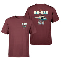 Thumbnail for Bell OH-58D Kiowa Warrior - Eyes up. Chin up. - Double-Side T-Shirt design on darkred double side t shirt