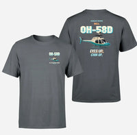 Thumbnail for Bell OH-58D Kiowa Warrior - Eyes up. Chin up. - Double-Side T-Shirt design on gray double side t shirt