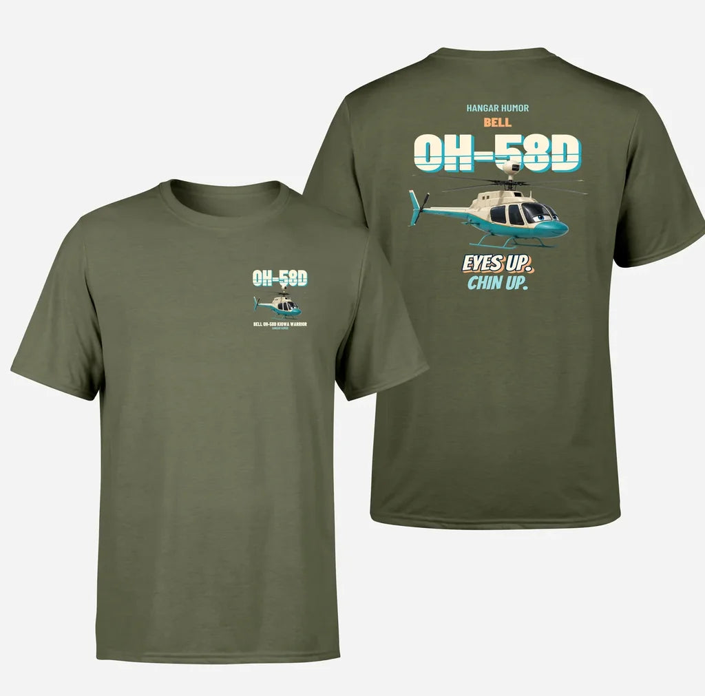 Bell OH-58D Kiowa Warrior - Eyes up. Chin up. - Double-Side T-Shirt design on greenarmy double side t shirt