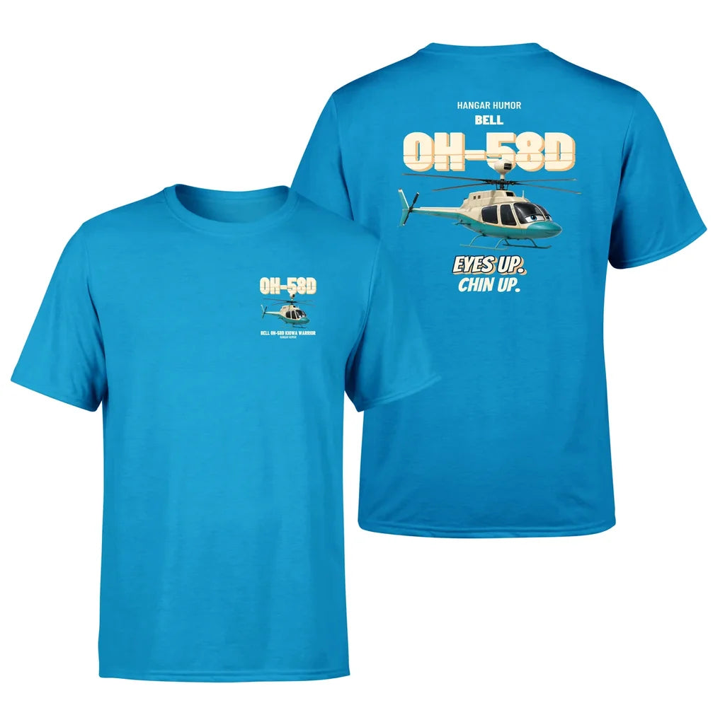 Bell OH-58D Kiowa Warrior - Eyes up. Chin up. - Double-Side T-Shirt design on turquoise double side t shirt
