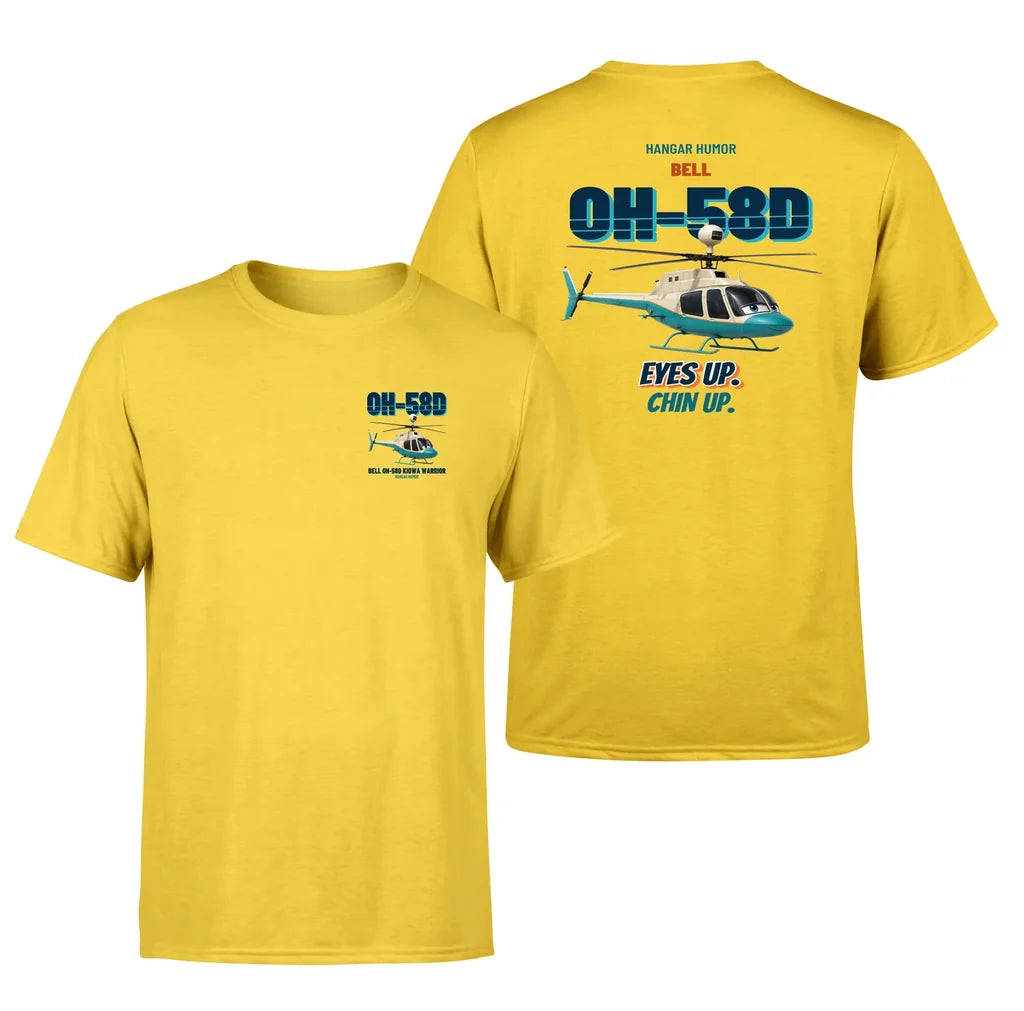 Bell OH-58D Kiowa Warrior - Eyes up. Chin up. - Double-Side T-Shirt design on yellow double side t shirt