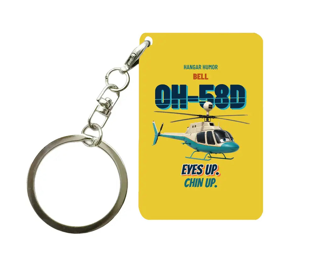 Bell OH-58D Kiowa Warrior - Eyes up. Chin up. design on yellow key chain