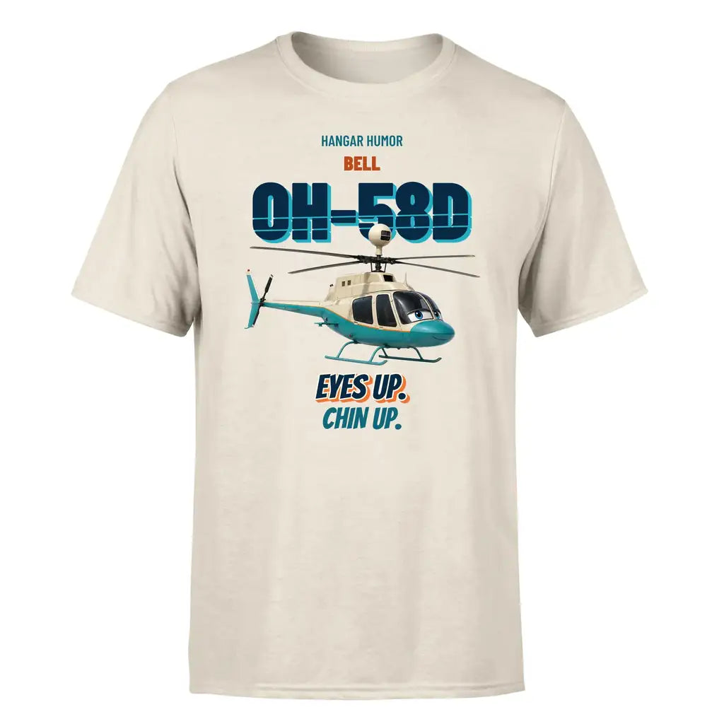 Bell OH-58D Kiowa Warrior - Eyes up. Chin up. - Premium T-Shirt design on beige premium t shirt