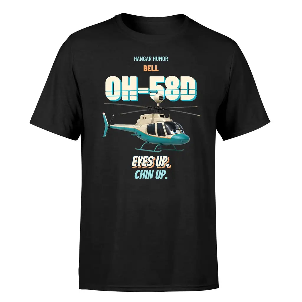 Bell OH-58D Kiowa Warrior - Eyes up. Chin up. - Premium T-Shirt design on black premium t shirt