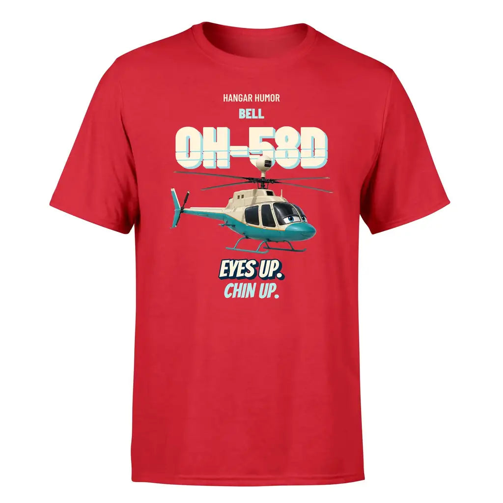 Bell OH-58D Kiowa Warrior - Eyes up. Chin up. - Premium T-Shirt design on red premium t shirt