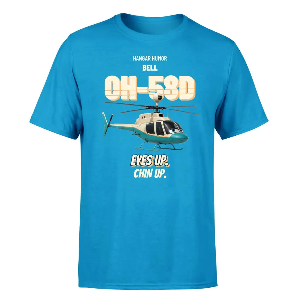 Bell OH-58D Kiowa Warrior - Eyes up. Chin up. - Premium T-Shirt design on turquoise premium t shirt