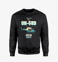Thumbnail for Bell OH-58D Kiowa Warrior - Eyes up. Chin up. design on black sweatshirt