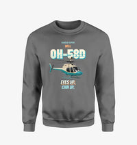 Thumbnail for Bell OH-58D Kiowa Warrior - Eyes up. Chin up. design on gray sweatshirt