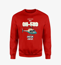 Thumbnail for Bell OH-58D Kiowa Warrior - Eyes up. Chin up. design on red sweatshirt