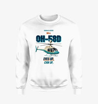 Thumbnail for Bell OH-58D Kiowa Warrior - Eyes up. Chin up. design on white sweatshirt