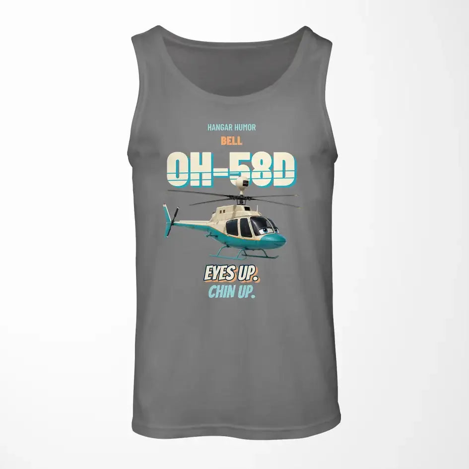 Bell OH-58D Kiowa Warrior - Eyes up. Chin up. design on gray tank top