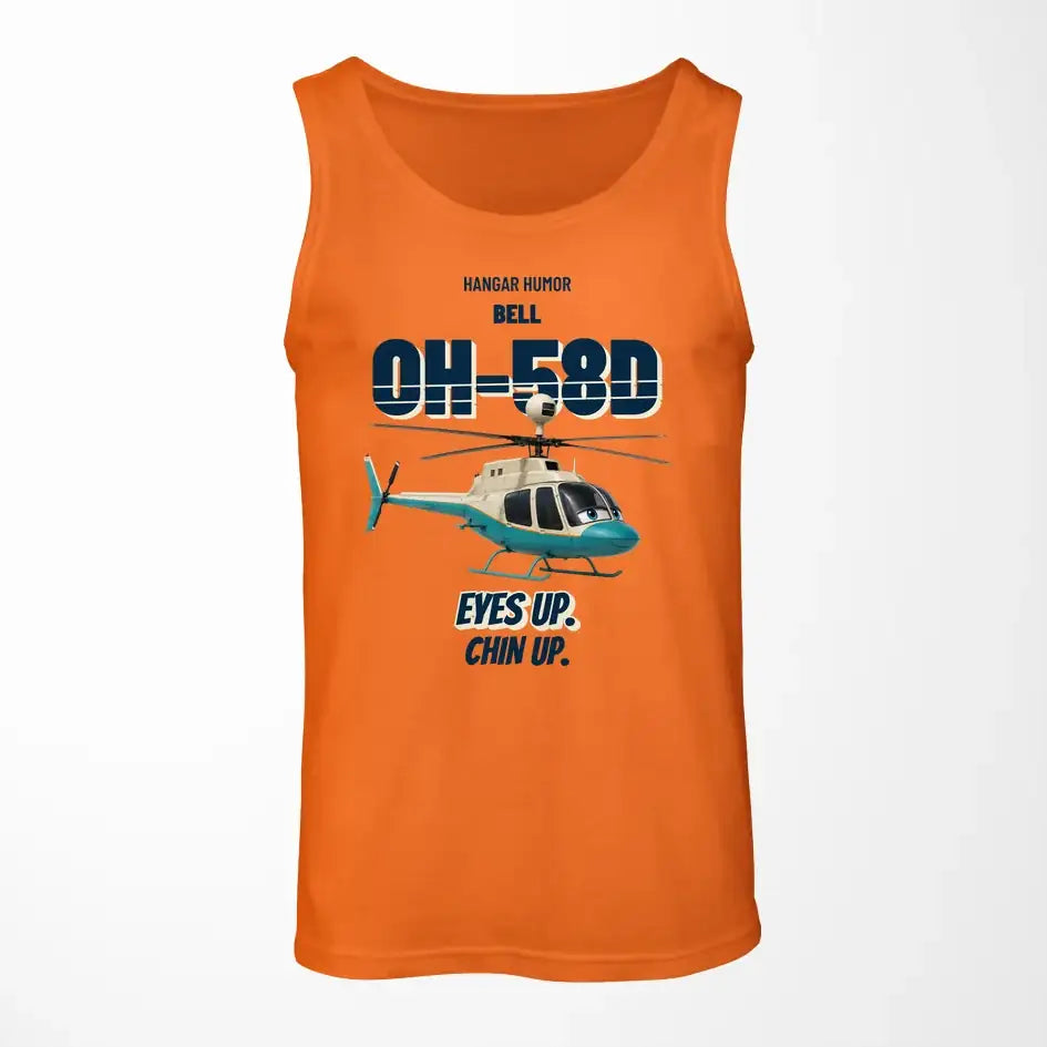 Bell OH-58D Kiowa Warrior - Eyes up. Chin up. design on orange tank top