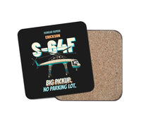 Thumbnail for Erickson S-64F Air Crane - Big pickup. No parking lot. design on black 1 piece coaster