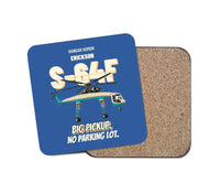 Thumbnail for Erickson S-64F Air Crane - Big pickup. No parking lot. design on blue 1 piece coaster